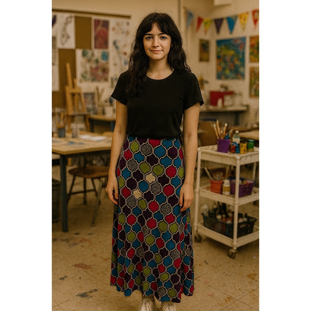 LuLaRoe S Maxi Skirt Colorful Mod Abstract Artsy‎ Geometric Teacher Work Outfit
